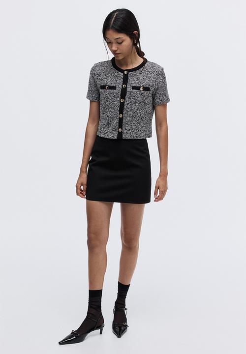 H&M - Textured jersey cardigan - black marl