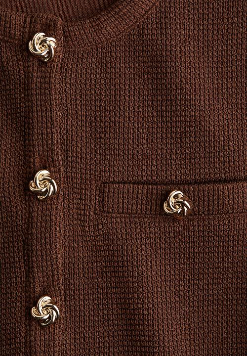 H&M - Textured jersey cardigan - dark brown
