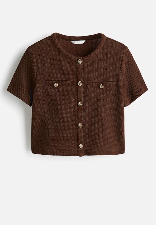 H&M - Textured jersey cardigan - dark brown