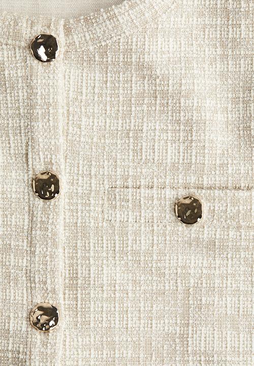 H&M - Textured jersey cardigan - light beige marl