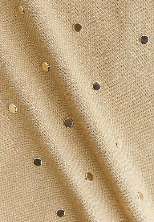 H&M - Embellished t-shirt - beige