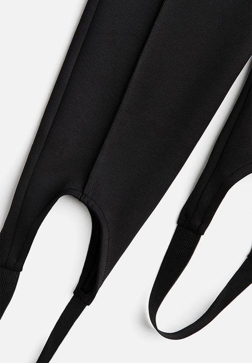 H&M - Crease-front stirrup leggings - black