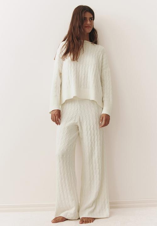 H&M - Cable-knit trousers - white