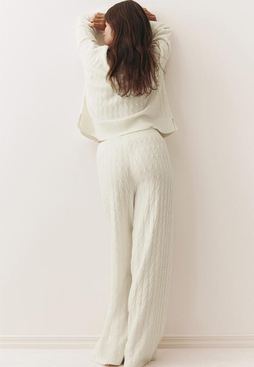 H&M - Cable-knit trousers - white