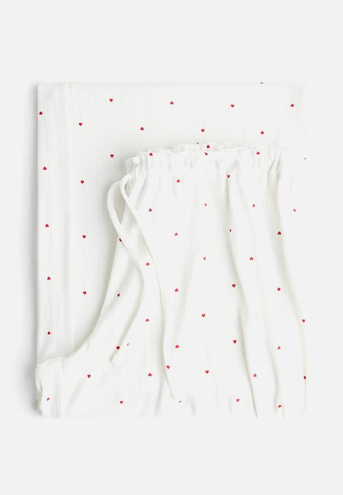 H&M - Pointelle pyjama bottoms - white/hearts