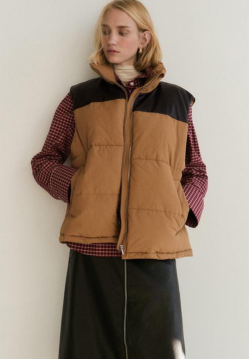 H&M - Puffer gilet - beige/colour block
