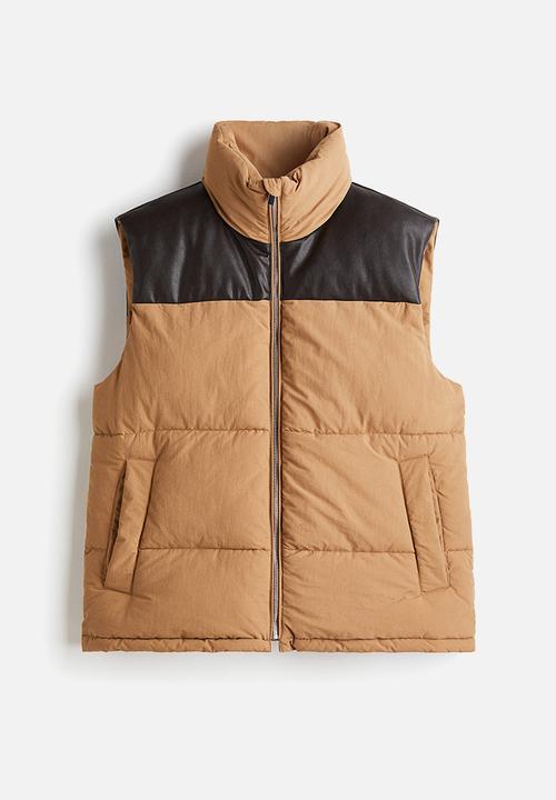 H&M - Puffer gilet - beige/colour block