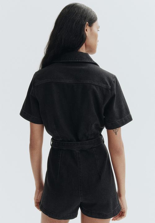 H&M - Denim playsuit - black