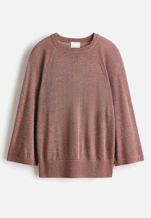 H&M - Fine-knit glittery top - dusty pink marl