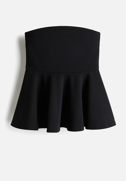 H&M - Bandeau peplum top - black