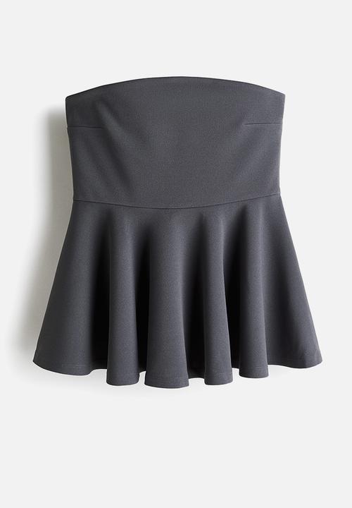 H&M - Bandeau peplum top - dark grey
