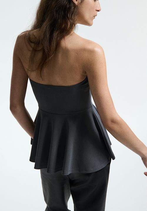 H&M - Bandeau peplum top - dark grey