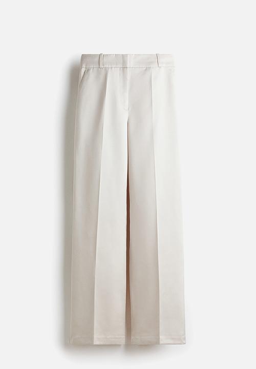 H&M - High-waisted tailored trousers - cream