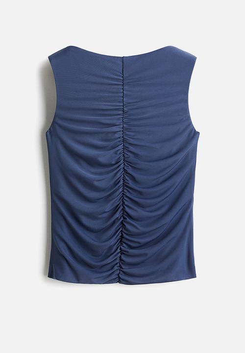 H&M - Ruched top - pigeon blue