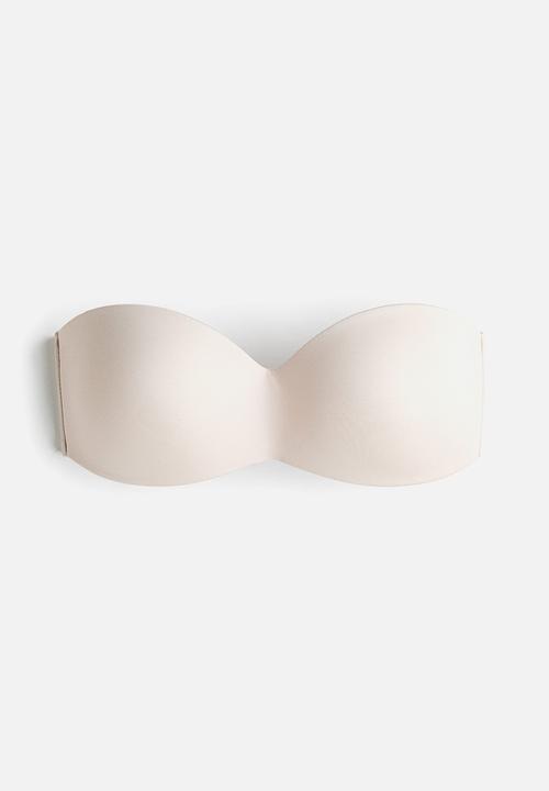 H&M - Padded microfibre bandeau bra - light beige