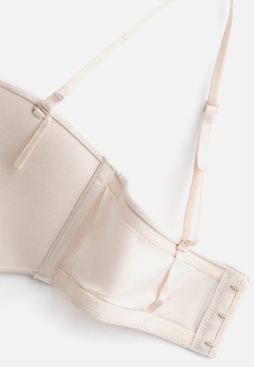 H&M - Padded microfibre bandeau bra - light beige