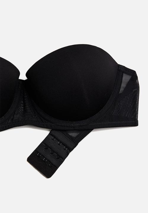 H&M - Padded microfibre balconette bra - black