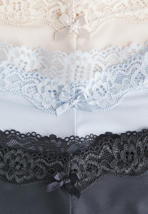 H&M - 3 pack microfibre and lace hipster briefs - navy blue/light blue