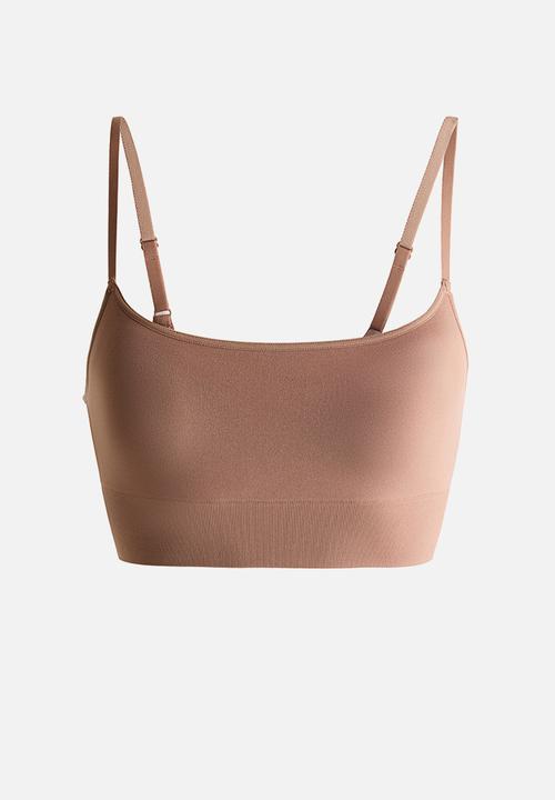 H&M - Seamless padded bralette - dark beige