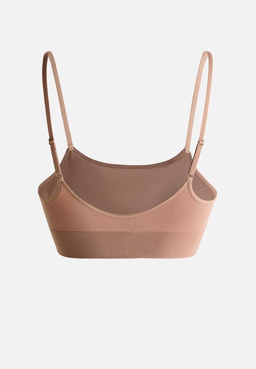 H&M - Seamless padded bralette - dark beige