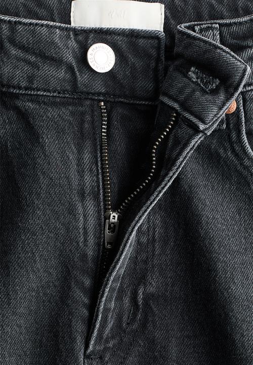 H&M - Wide high waist jeans - dark denim grey