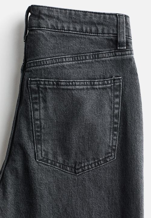 H&M - Wide high waist jeans - dark denim grey