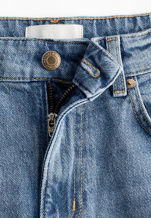 H&M - Wide high waist jeans - light denim blue