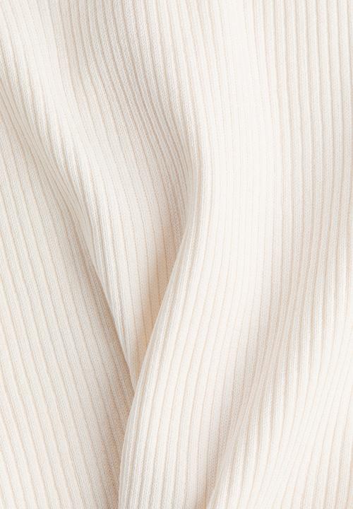H&M - Rib-knit turtleneck top - cream