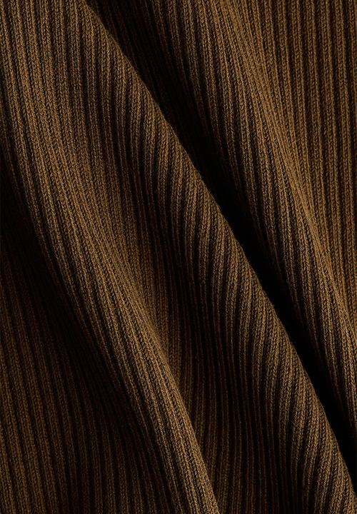 H&M - Rib-knit turtleneck top - dark brown