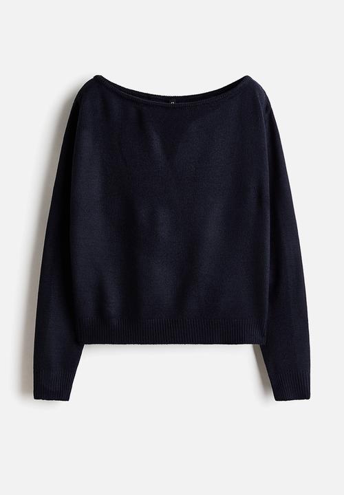 H&M - Off-the-shoulder jumper - navy blue