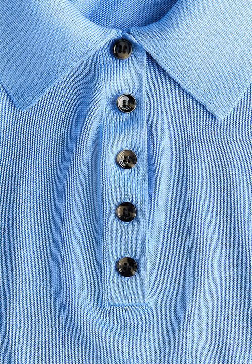 H&M - Fine-knit polo shirt - blue