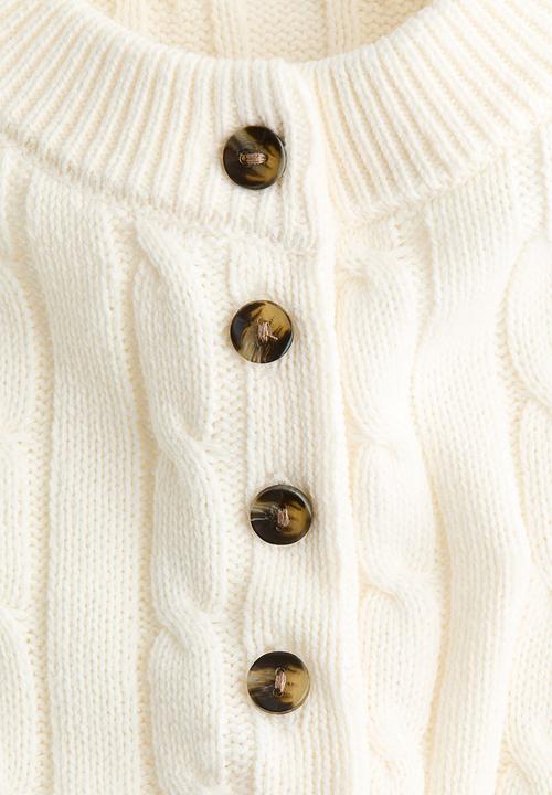 H&M - Button-top cable-knit jumper - cream