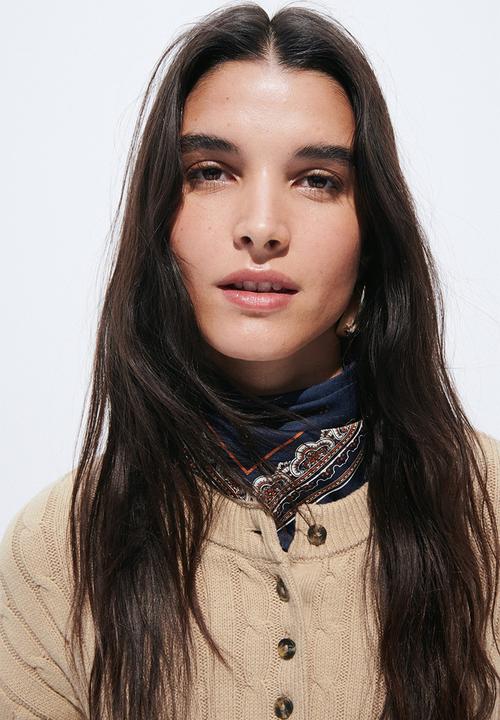 H&M - Button-top cable-knit jumper - beige