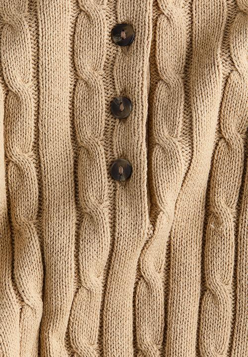H&M - Button-top cable-knit jumper - beige