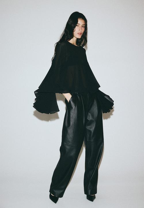 H&M - Flounced blouse - black