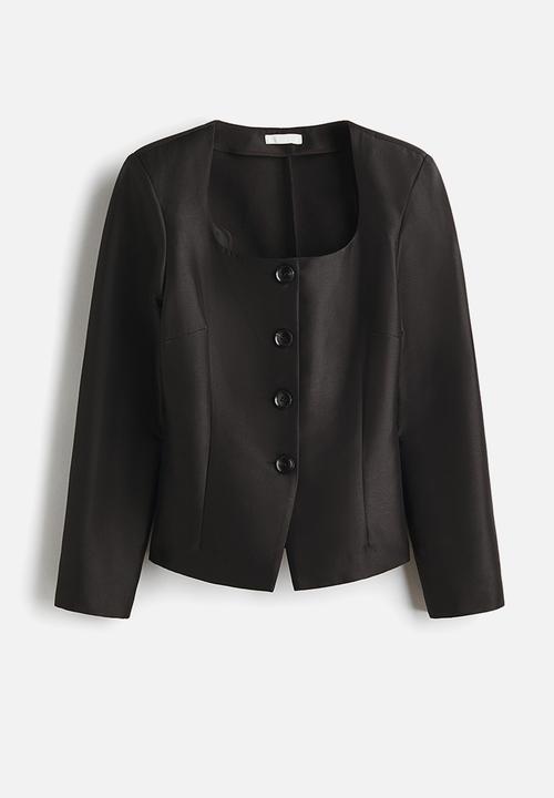 H&M - Square-neck blazer - black