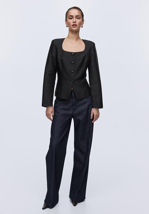 H&M - Square-neck blazer - black