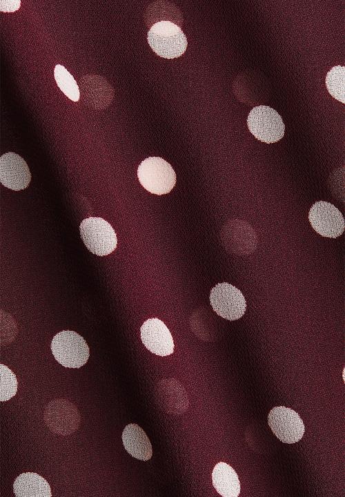 H&M - Scarf-collar blouse - burgundy/spotted