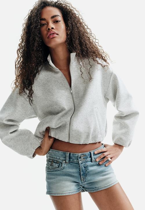 H&M - Scuba zip-through sweatshirt - light grey marl
