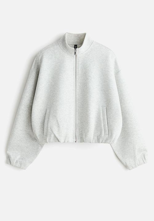 H&M - Scuba zip-through sweatshirt - light grey marl