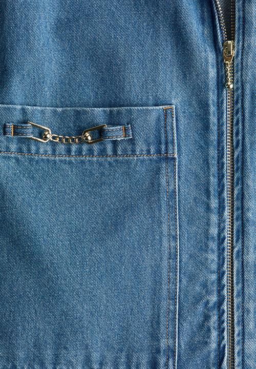 H&M - Zip-front denim dress - denim blue