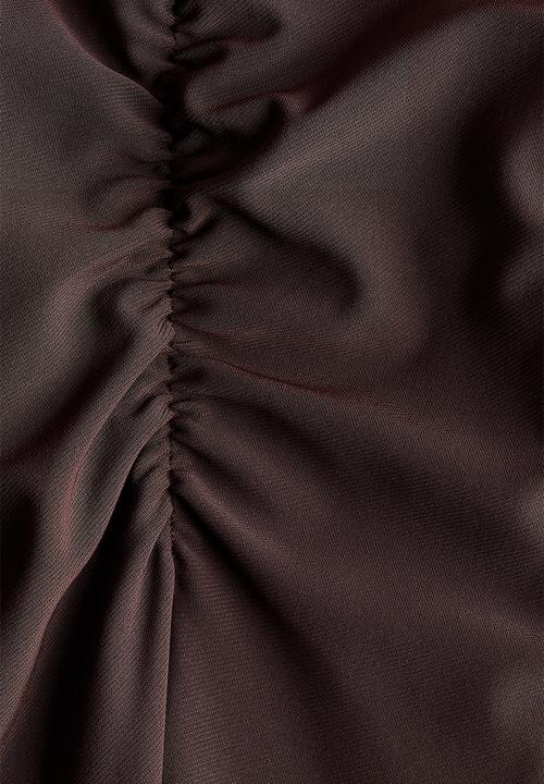 H&M - Gathered strappy dress - dark brown