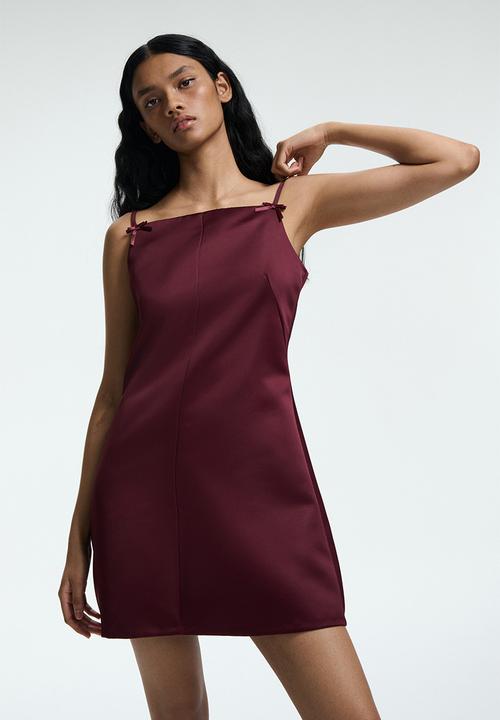 H&M - Satin strappy dress - burgundy