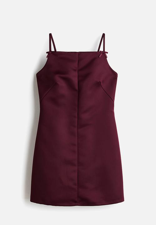 H&M - Satin strappy dress - burgundy