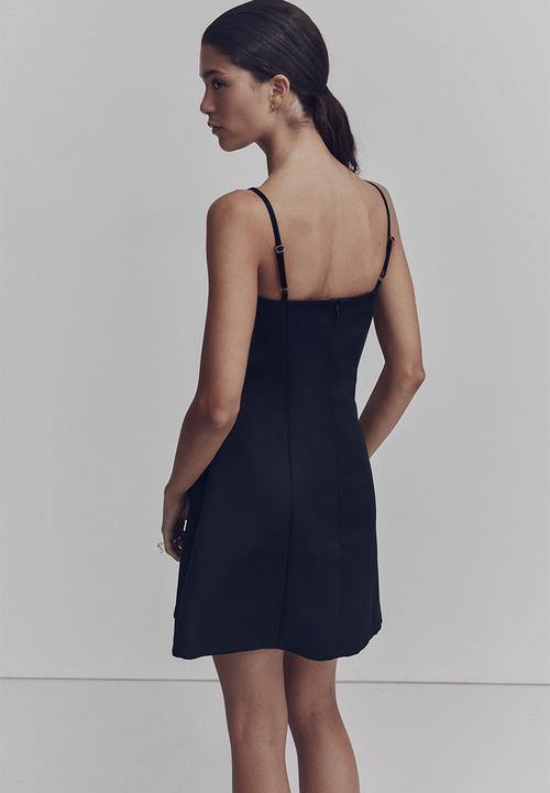 H&M - Satin strappy dress - black