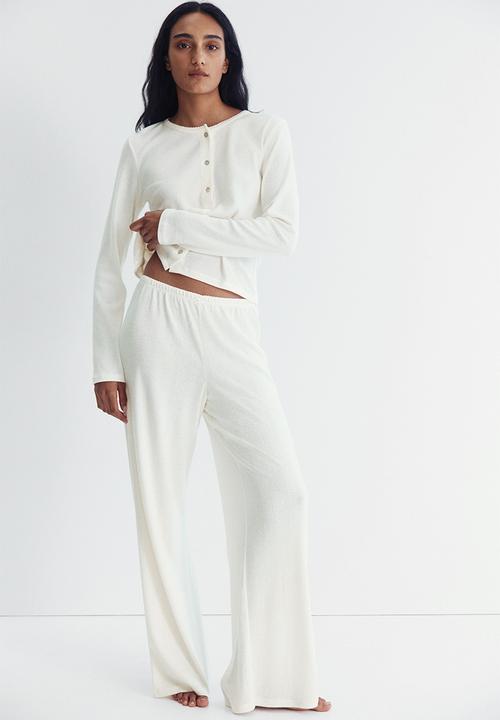 Pointelle jersey pyjamas - cream