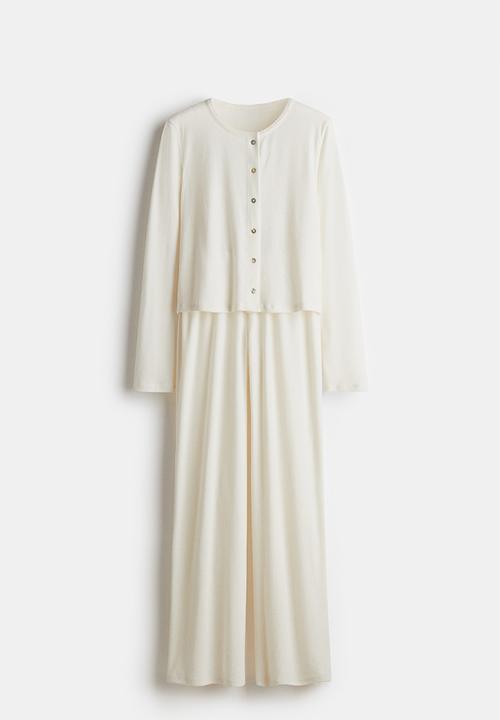 H&M - Pointelle jersey pyjamas - cream