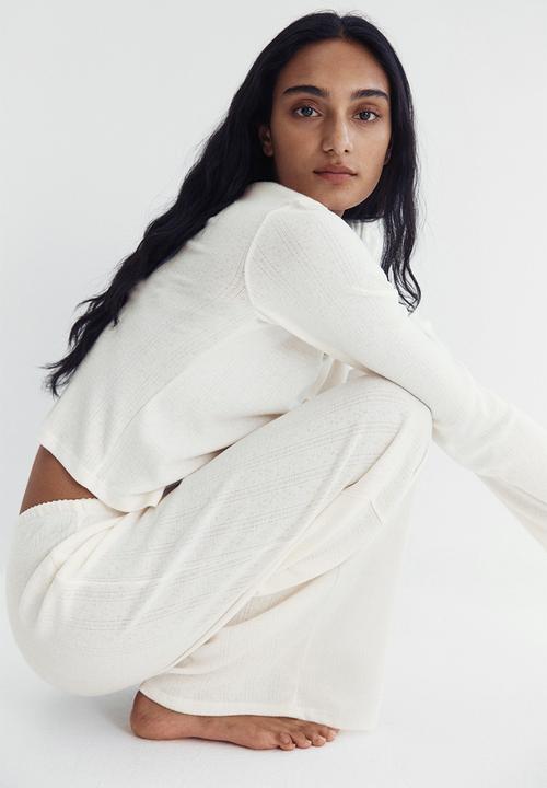H&M - Pointelle jersey pyjamas - cream