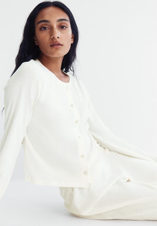H&M - Pointelle jersey pyjamas - cream