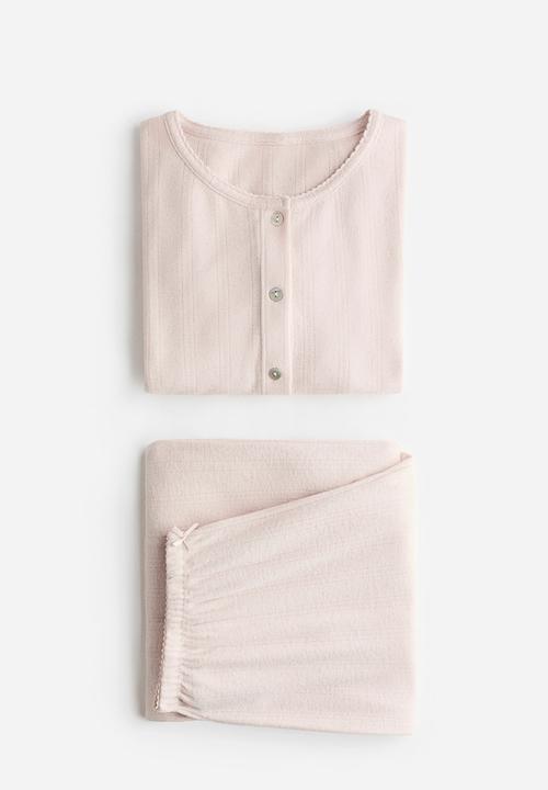 H&M - Pointelle jersey pyjamas - powder pink